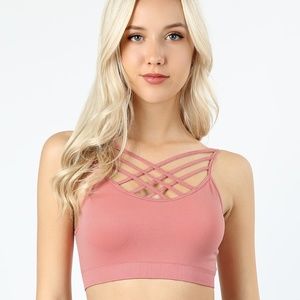 Lattice Bralette Dusty Rose Padded {Boutique}